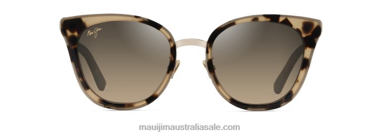 Wood Rose Polarized Cat Eye Sunglasses Maui Jim TVVRT53 Tokyo Tortoise with Gold/HCL Bronze