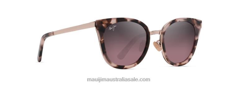 Wood Rose Polarized Cat Eye Sunglasses Maui Jim TVVRT54 Pink Tortoise with Rose Gold/Rose