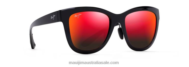 Anuenue Polarized Classic Sunglasses Maui Jim TVVRT111 Black Gloss/HAWAII LAVA