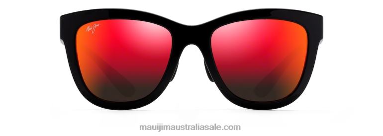 Anuenue Polarized Classic Sunglasses Maui Jim TVVRT111 Black Gloss/HAWAII LAVA
