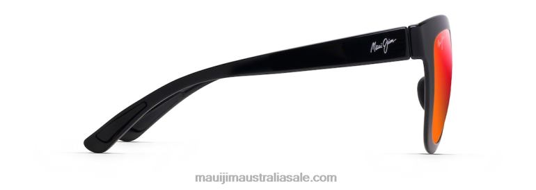 Anuenue Polarized Classic Sunglasses Maui Jim TVVRT111 Black Gloss/HAWAII LAVA