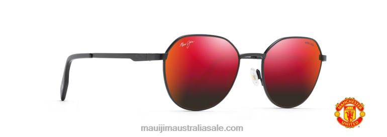 Hukilau Polarized Classic Sunglasses Maui Jim TVVRT130 Matte Black/HAWAII LAVA