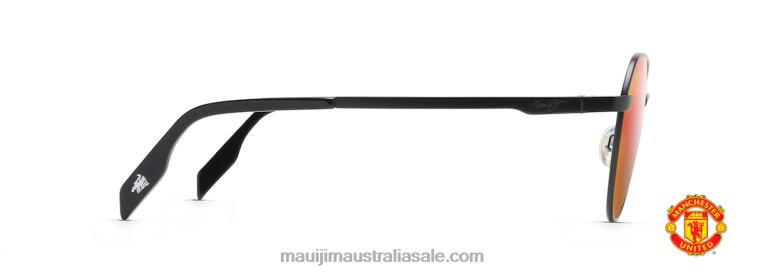 Hukilau Polarized Classic Sunglasses Maui Jim TVVRT130 Matte Black/HAWAII LAVA