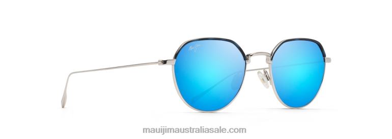 Island Eyes Polarized Classic Sunglasses Maui Jim TVVRT83 Matte Silver/Blue Hawaii