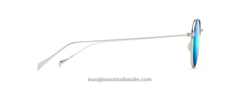 Island Eyes Polarized Classic Sunglasses Maui Jim TVVRT83 Matte Silver/Blue Hawaii