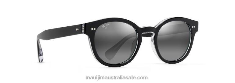 Joy Ride Polarized Classic Sunglasses Maui Jim TVVRT131 Black with Crystal/Neutral Grey