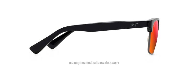 Kawika Polarized Classic Sunglasses Maui Jim TVVRT193 Black Gloss with Antique Pewter/HAWAII LAVA
