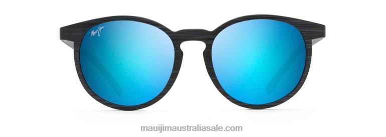 Kiawe Polarized Classic Sunglasses Maui Jim TVVRT235 Dark Navy Stripe/Blue Hawaii