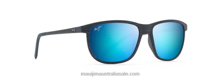 Lele Kawa Polarized Classic Sunglasses Maui Jim TVVRT254 Dark Navy Stripe/Blue Hawaii