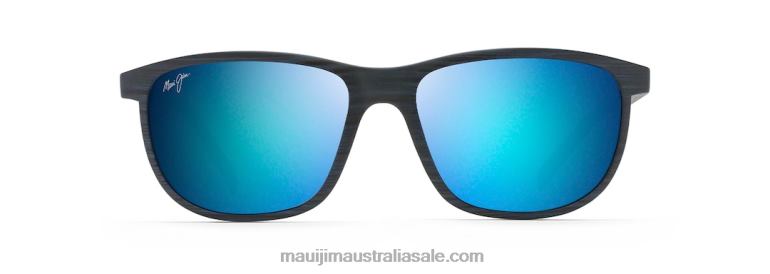 Lele Kawa Polarized Classic Sunglasses Maui Jim TVVRT254 Dark Navy Stripe/Blue Hawaii