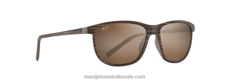 Lele Kawa Polarized Classic Sunglasses Maui Jim TVVRT255 Brown Stripe/HCL Bronze