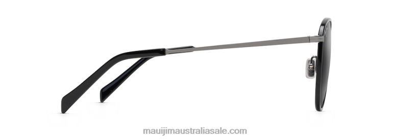 Noni Polarized Classic Sunglasses Maui Jim TVVRT141 Black Gloss with Gunmetal/Neutral Grey