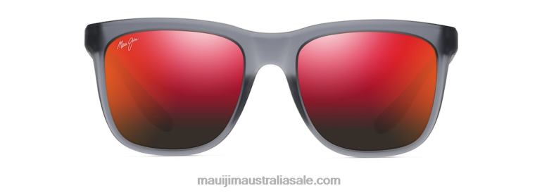 Pehu Polarized Classic Sunglasses Maui Jim TVVRT36 Translucent Matte Grey/HAWAII LAVA