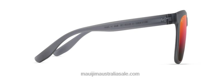 Pehu Polarized Classic Sunglasses Maui Jim TVVRT36 Translucent Matte Grey/HAWAII LAVA