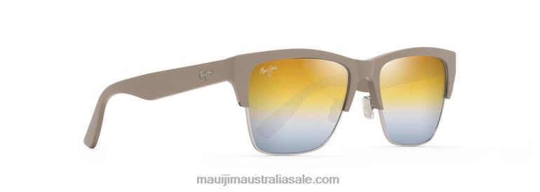 Perico Polarized Classic Sunglasses Maui Jim TVVRT171 Silver Mink with Silver/Dual Mirror Gold to Silver