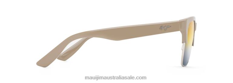 Perico Polarized Classic Sunglasses Maui Jim TVVRT171 Silver Mink with Silver/Dual Mirror Gold to Silver