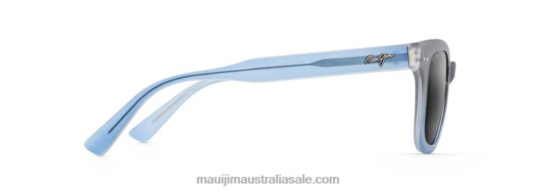 Shore Break Polarized Classic Sunglasses Maui Jim TVVRT221 Matte Translucent Blue Grey Fade/Neutral Grey