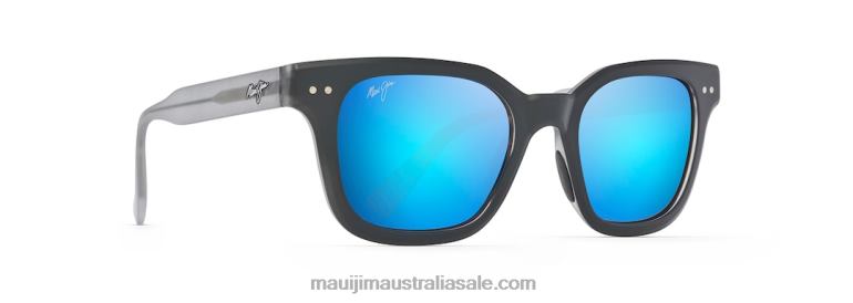 Shore Break Polarized Classic Sunglasses Maui Jim TVVRT222 Black with Grey/Blue Hawaii