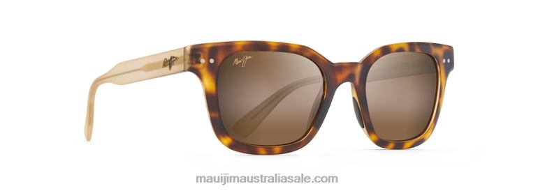Shore Break Polarized Classic Sunglasses Maui Jim TVVRT223 Matte Tortoise with Matte Trans Tan Temples/HCL Bronze