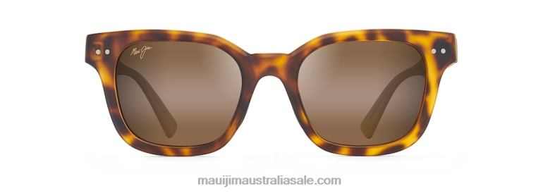 Shore Break Polarized Classic Sunglasses Maui Jim TVVRT223 Matte Tortoise with Matte Trans Tan Temples/HCL Bronze