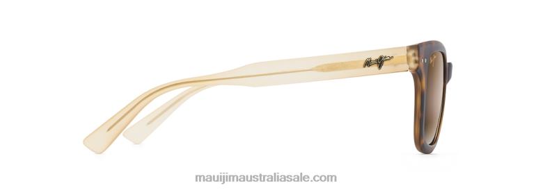 Shore Break Polarized Classic Sunglasses Maui Jim TVVRT223 Matte Tortoise with Matte Trans Tan Temples/HCL Bronze