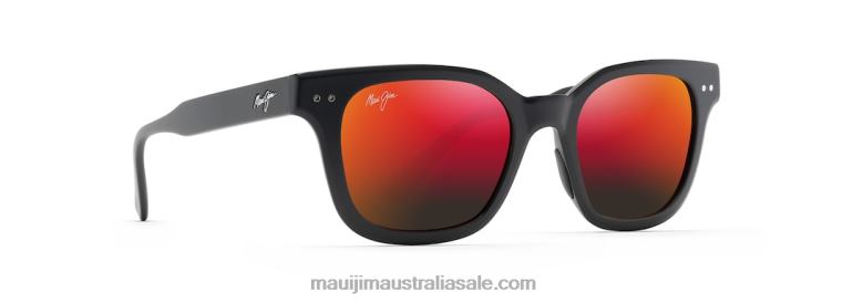 Shore Break Polarized Classic Sunglasses Maui Jim TVVRT224 Matte Black/HAWAII LAVA