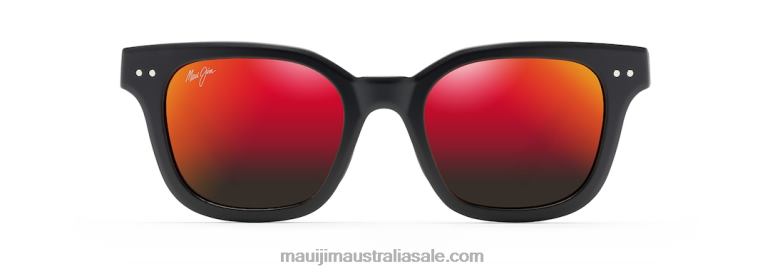 Shore Break Polarized Classic Sunglasses Maui Jim TVVRT224 Matte Black/HAWAII LAVA