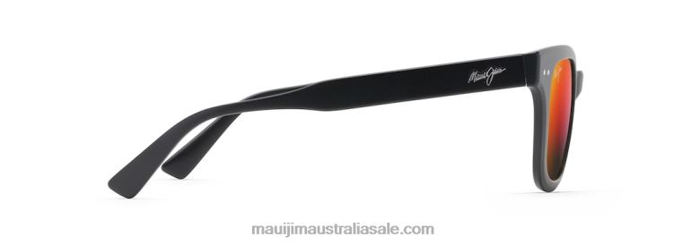 Shore Break Polarized Classic Sunglasses Maui Jim TVVRT224 Matte Black/HAWAII LAVA