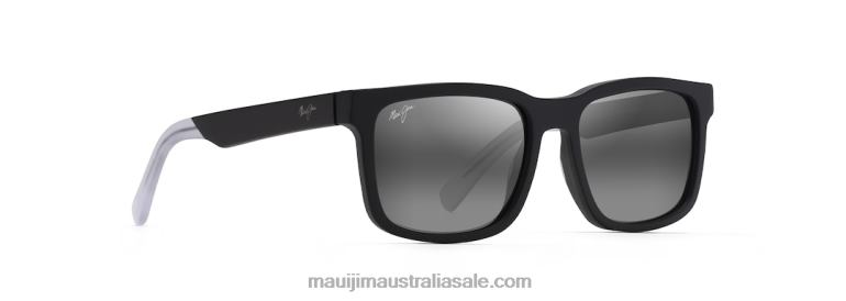 Stone Shack Polarized Classic Sunglasses Maui Jim TVVRT86 Matte Black with Crystal tips/Neutral Grey