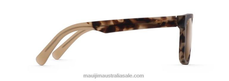 Stone Shack Polarized Classic Sunglasses Maui Jim TVVRT88 Matte Havana Tortoise with Tan tips/HCL Bronze