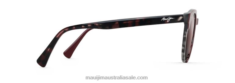 Upside Down Falls Polarized Classic Sunglasses Maui Jim TVVRT158 Burgundy/Rose