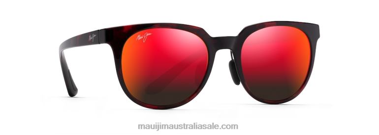 Wailua Polarized Classic Sunglasses Maui Jim TVVRT119 Red and Black Tortoise/HAWAII LAVA