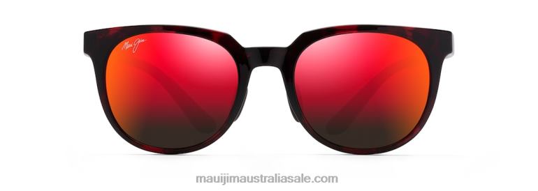 Wailua Polarized Classic Sunglasses Maui Jim TVVRT119 Red and Black Tortoise/HAWAII LAVA