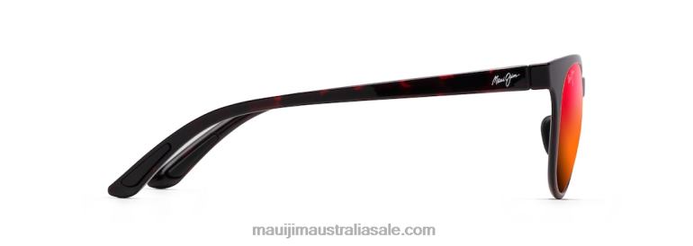 Wailua Polarized Classic Sunglasses Maui Jim TVVRT119 Red and Black Tortoise/HAWAII LAVA