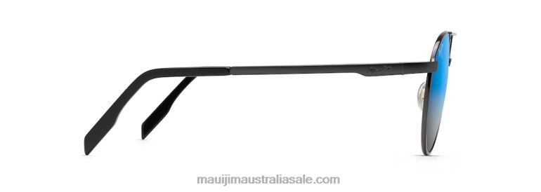 Waterfront Polarized Classic Sunglasses Maui Jim TVVRT241 Dark Gunmetal/Dual Mirror Blue to Silver