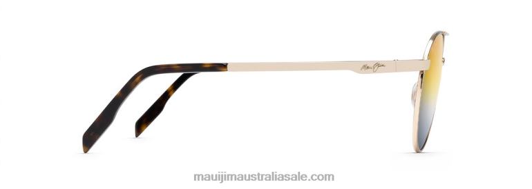 Waterfront Polarized Classic Sunglasses Maui Jim TVVRT242 Gold Metal/Dual Mirror Gold to Silver