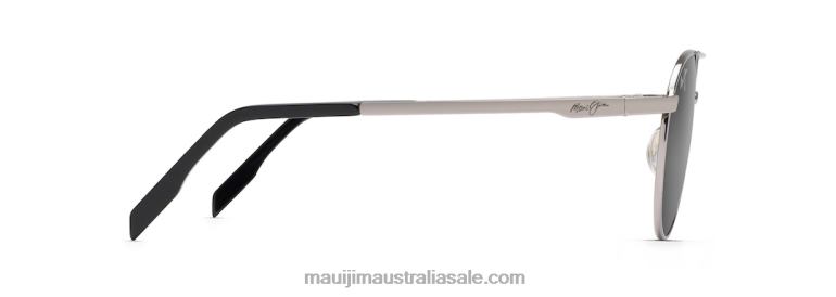 Waterfront Polarized Classic Sunglasses Maui Jim TVVRT243 Grey Metal/Dual Mirror Silver to Black