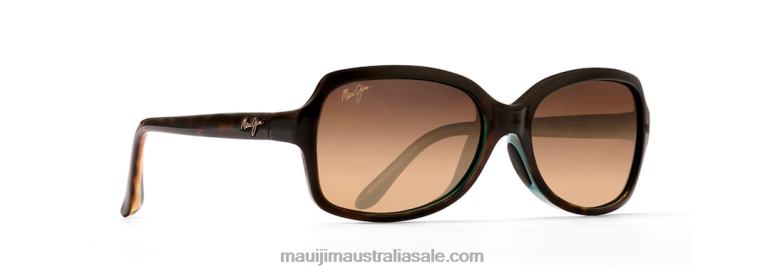 Cloud Break Polarized Fashion Sunglasses Maui Jim TVVRT411 Tortoise with Peacock Blue/HCL Bronze