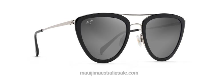 Hunakai Polarized Fashion Sunglasses Maui Jim TVVRT120 Black Gloss/Neutral Grey