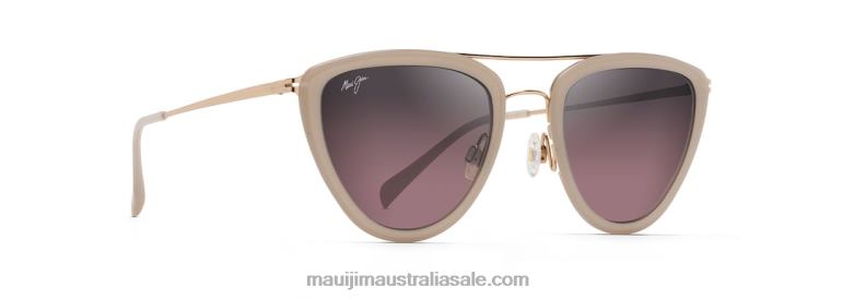 Hunakai Polarized Fashion Sunglasses Maui Jim TVVRT122 Milky Almond/Rose