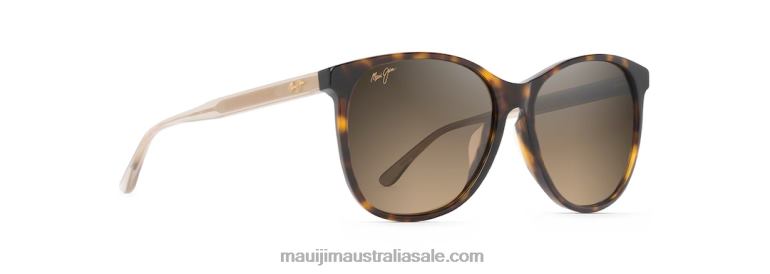 Isola Polarized Fashion Sunglasses Maui Jim TVVRT262 Tortoise with Transparent Tan Temples/HCL Bronze