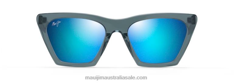 Kini Kini Polarized Fashion Sunglasses Maui Jim TVVRT174 Steel Blue with Crystal/Blue Hawaii