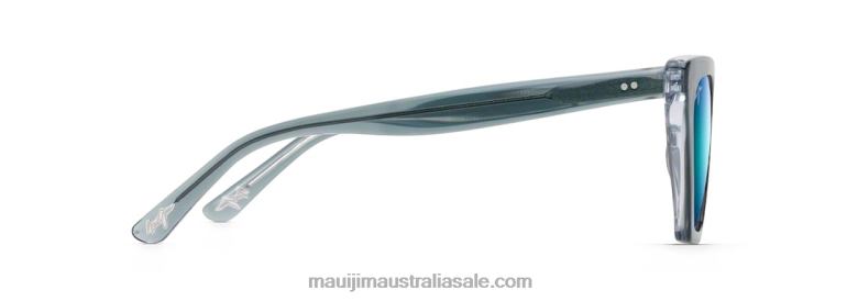Kini Kini Polarized Fashion Sunglasses Maui Jim TVVRT174 Steel Blue with Crystal/Blue Hawaii