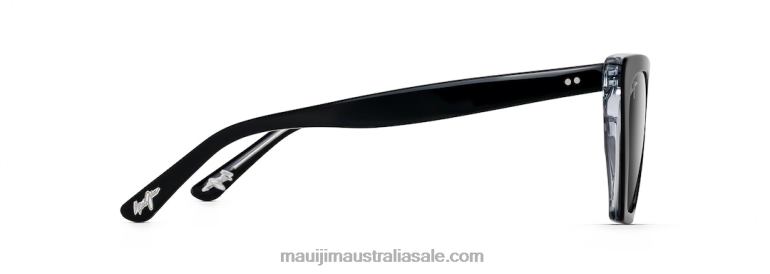 Kini Kini Polarized Fashion Sunglasses Maui Jim TVVRT175 Black with Crystal/Neutral Grey