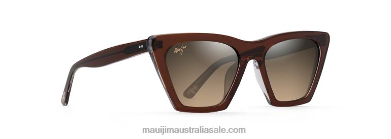 Kini Kini Polarized Fashion Sunglasses Maui Jim TVVRT176 Rootbeer with Crystal/HCL Bronze