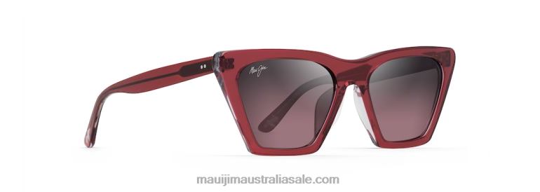 Kini Kini Polarized Fashion Sunglasses Maui Jim TVVRT177 Raspberry with Crystal Interior/Rose