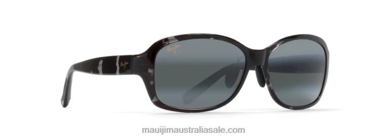 Koki Beach Asian Fit Polarized Fashion Sunglasses Maui Jim TVVRT347 Black and Grey Tortoise/Neutral Grey