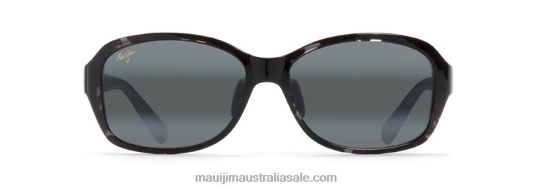 Koki Beach Asian Fit Polarized Fashion Sunglasses Maui Jim TVVRT347 Black and Grey Tortoise/Neutral Grey