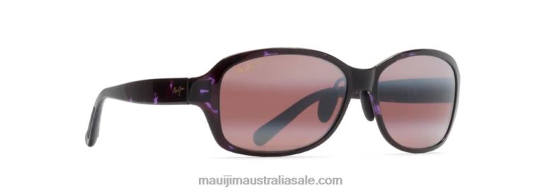 Koki Beach Asian Fit Polarized Fashion Sunglasses Maui Jim TVVRT349 Purple Tortoise/Rose