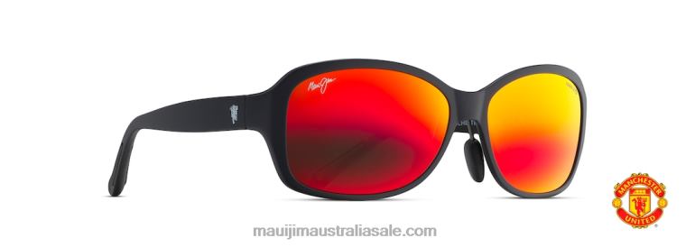Koki Beach Asian Fit Polarized Fashion Sunglasses Maui Jim TVVRT350 Matte Black/HAWAII LAVA